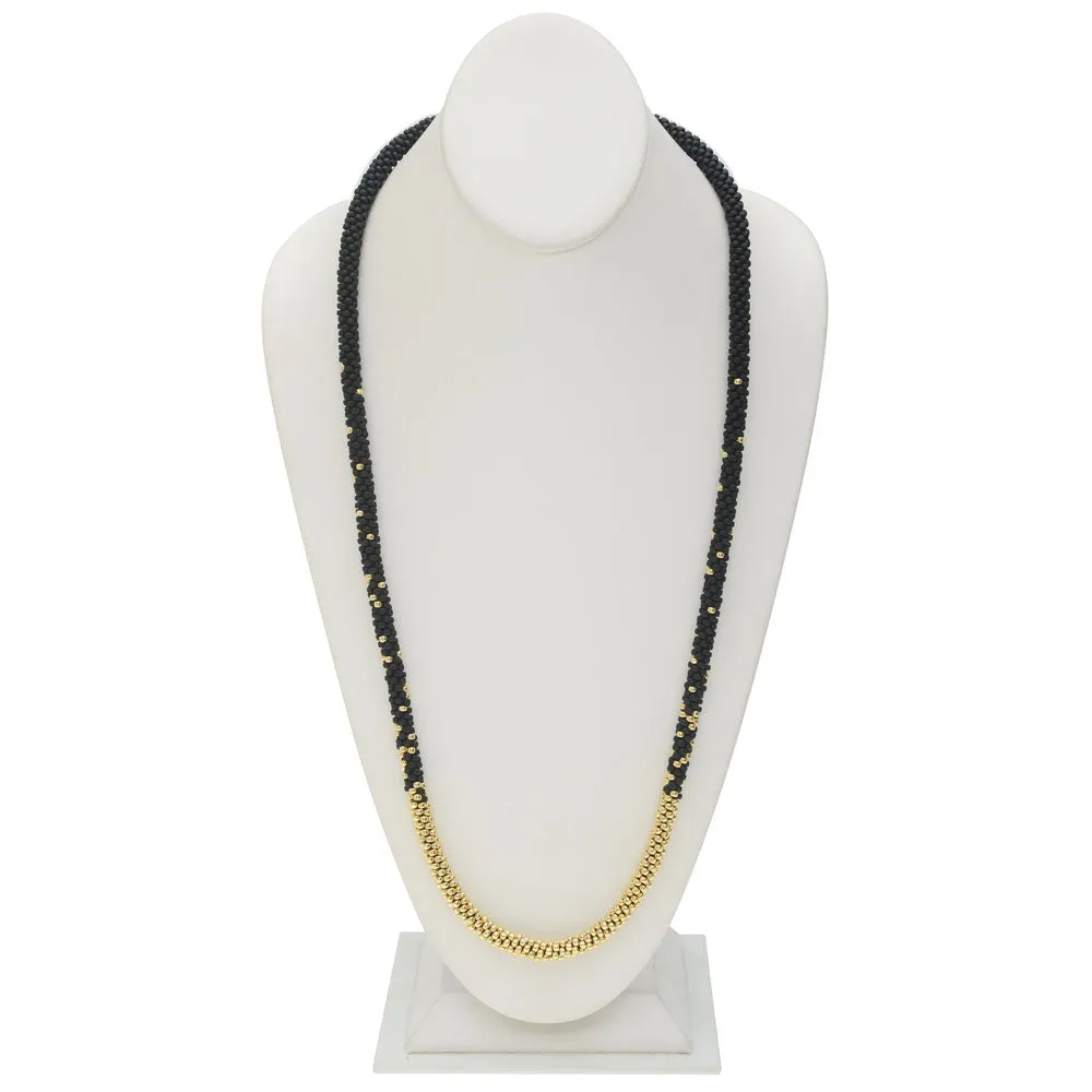 Long Beaded Kumihimo Necklace - Black & Gold - Exclusive Beadaholique Jewelry Kit