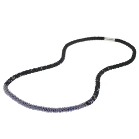 Long Beaded Kumihimo Necklace - Black & Rainbow Purple - Exclusive Beadaholique Jewelry Kit