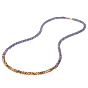 Long Beaded Kumihimo Necklace - Rainbow Purple & Rose Gold - Exclusive Beadaholique Jewelry Kit
