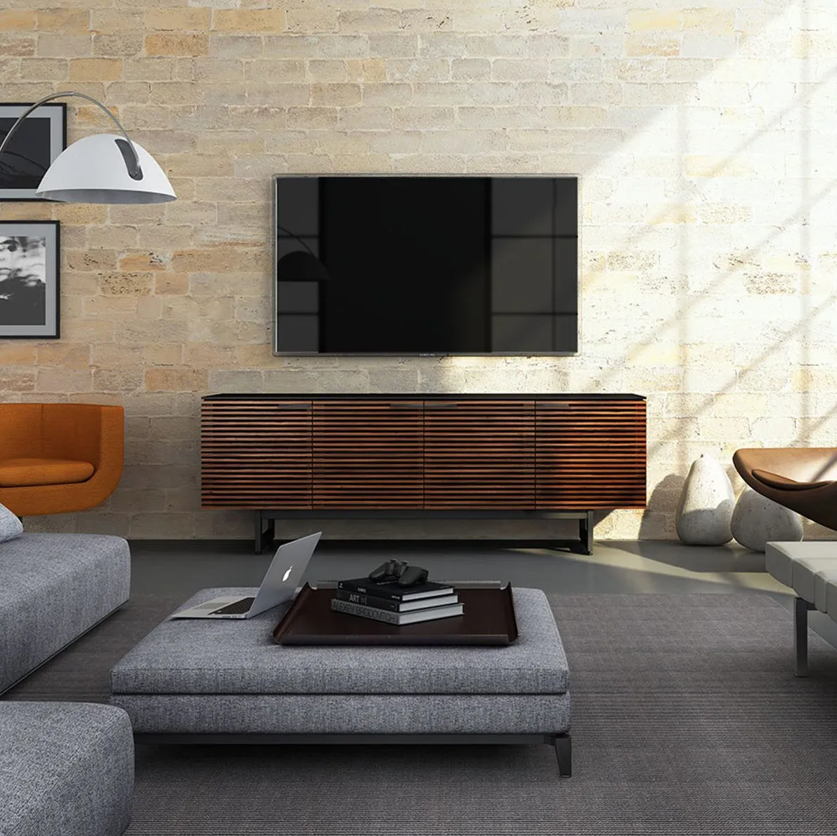 Louvered 79" Media Console