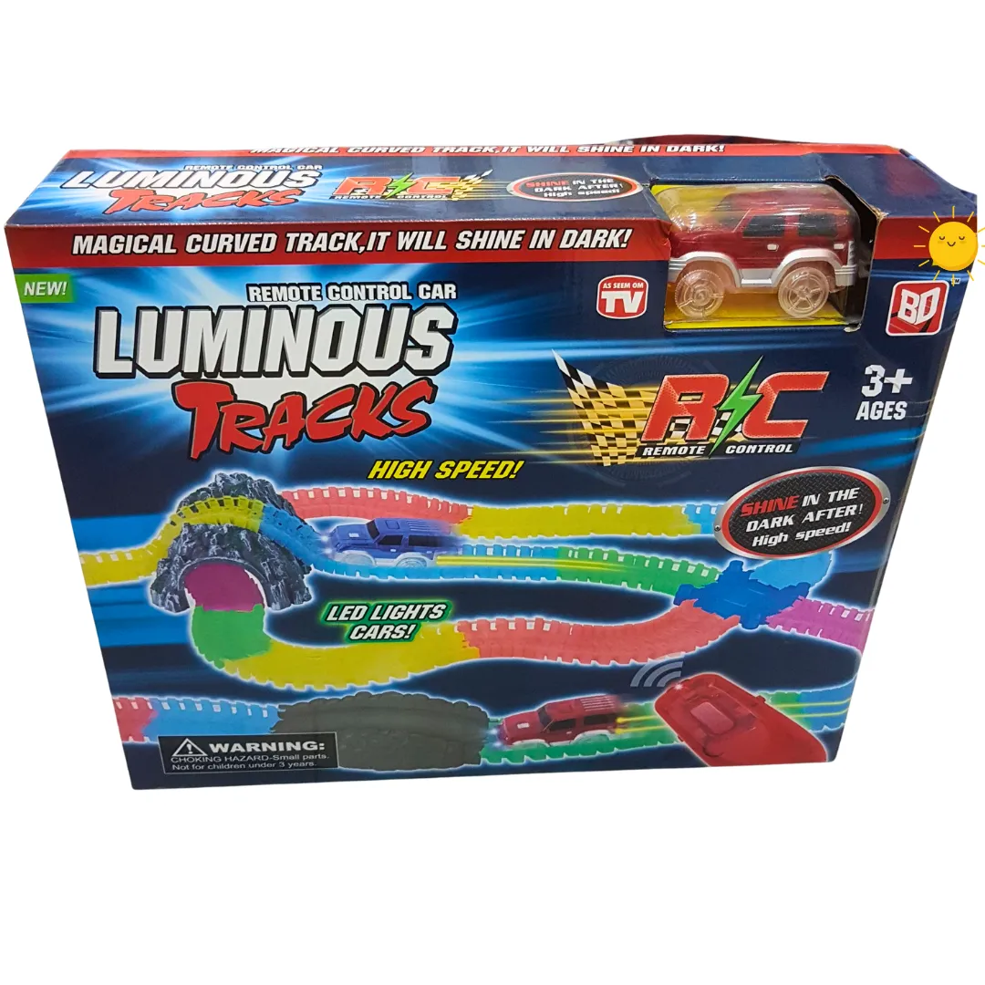 Luminous Tracks RC Racing Set - Glow-in-the-Dark Fun for Kids 3 