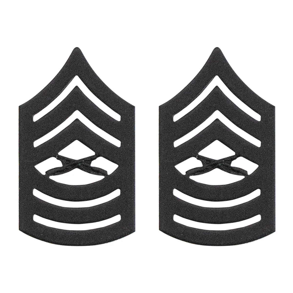 Marine Corps Chevron: Master Sergeant - black metal, solid brass
