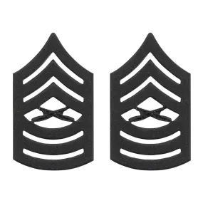 Marine Corps Chevron: Master Sergeant - black metal, solid brass