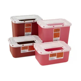 Medline MDS705201H Multipurpose Sharps Biohazard Container 1 Gallon Red, Wall/Free