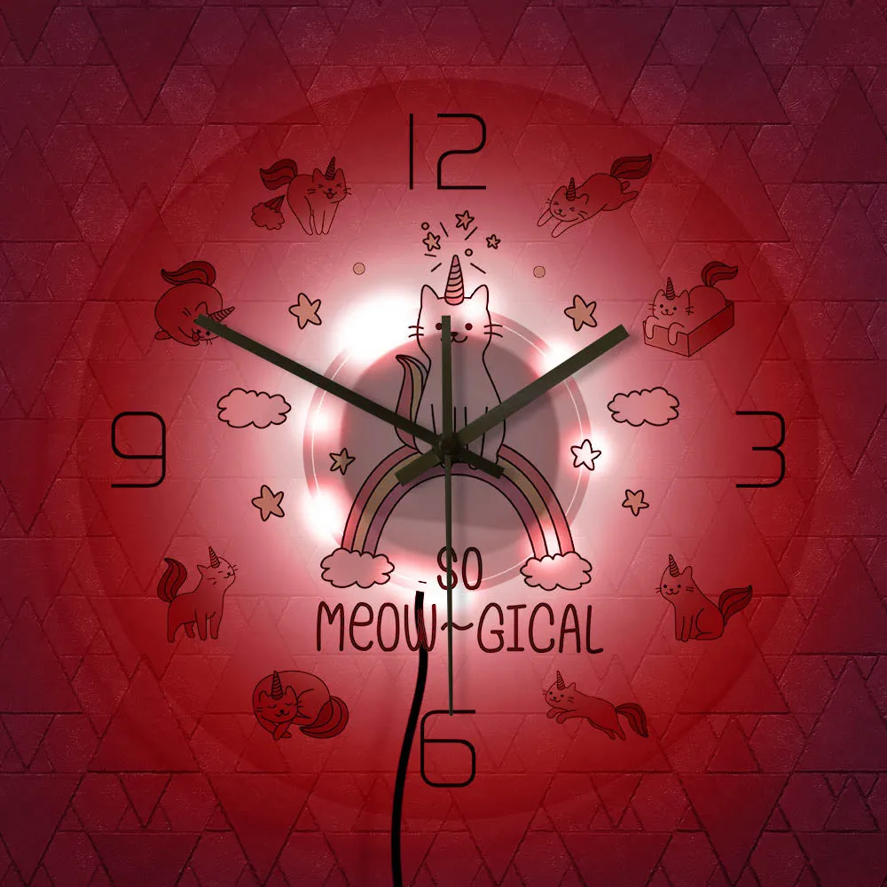 Meowgical Unicorn Clock