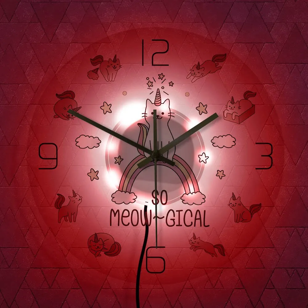 Meowgical Unicorn Clock