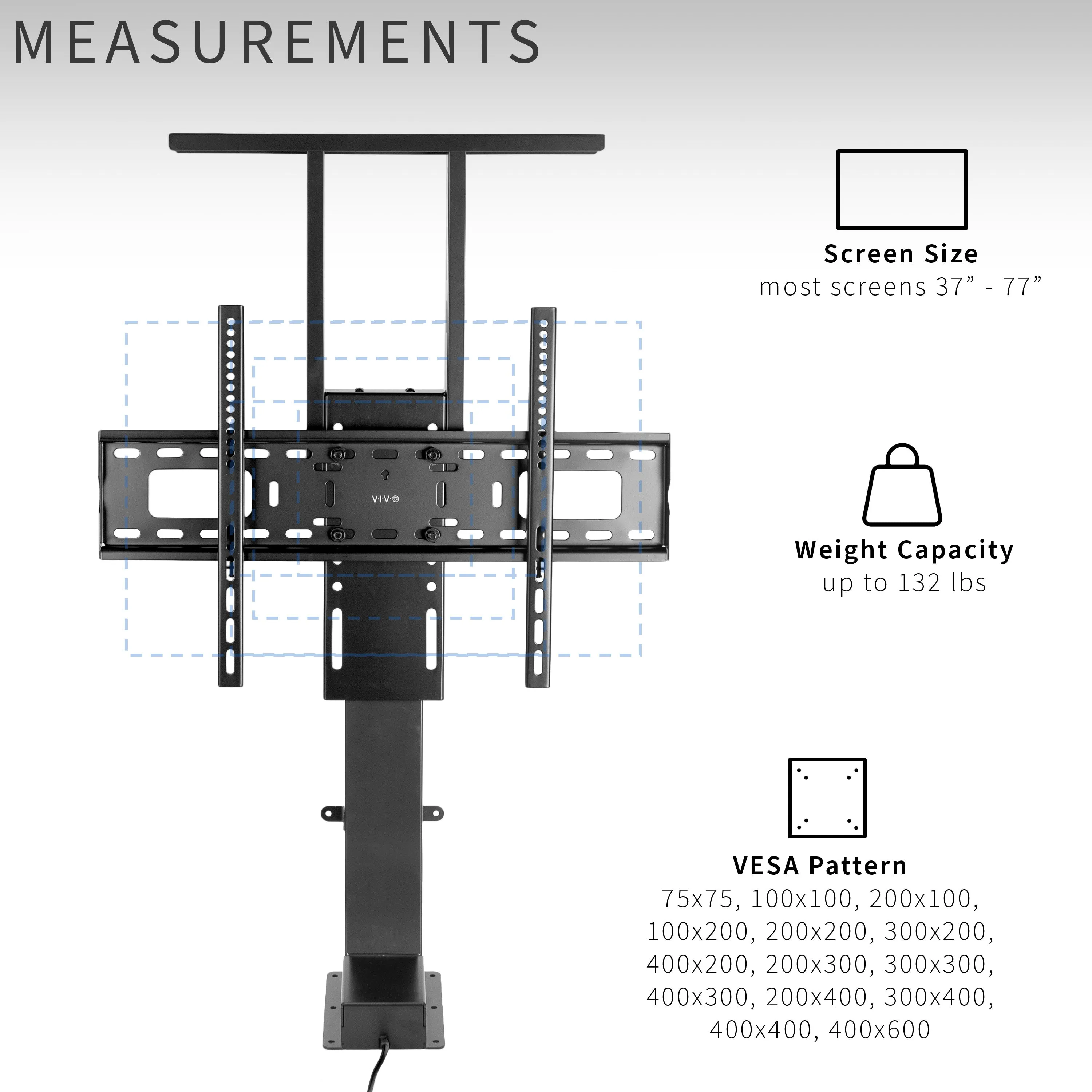 Motorized TV Stand for 37" to 77" TVs