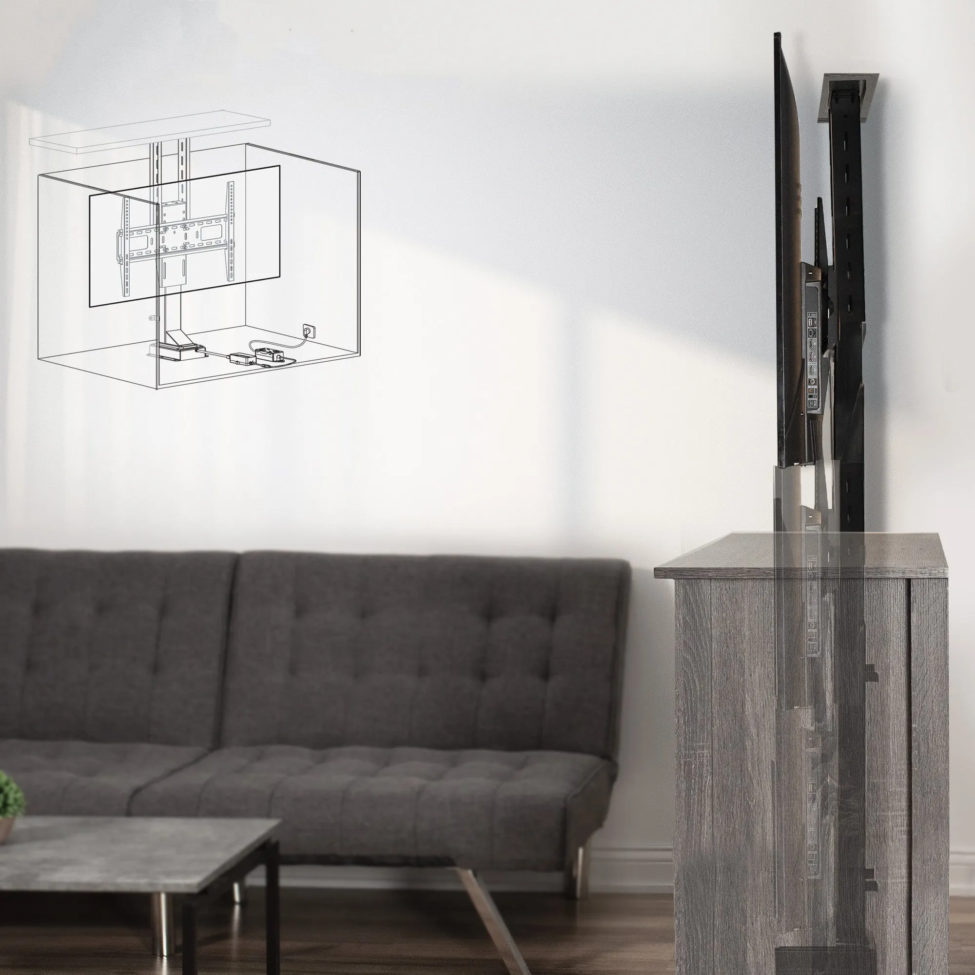 Motorized TV Stand for 37" to 77" TVs