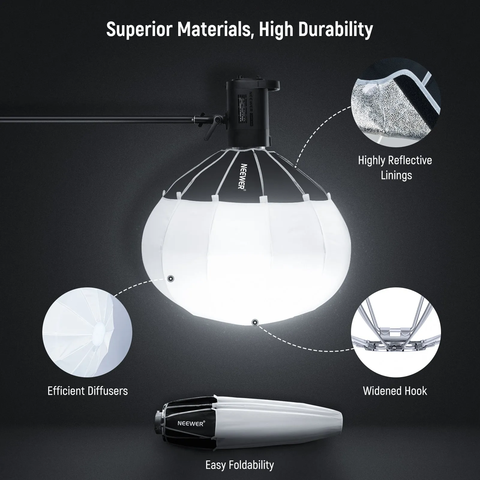 NEEWER NS65L Lantern Softbox One Step Quick Release
