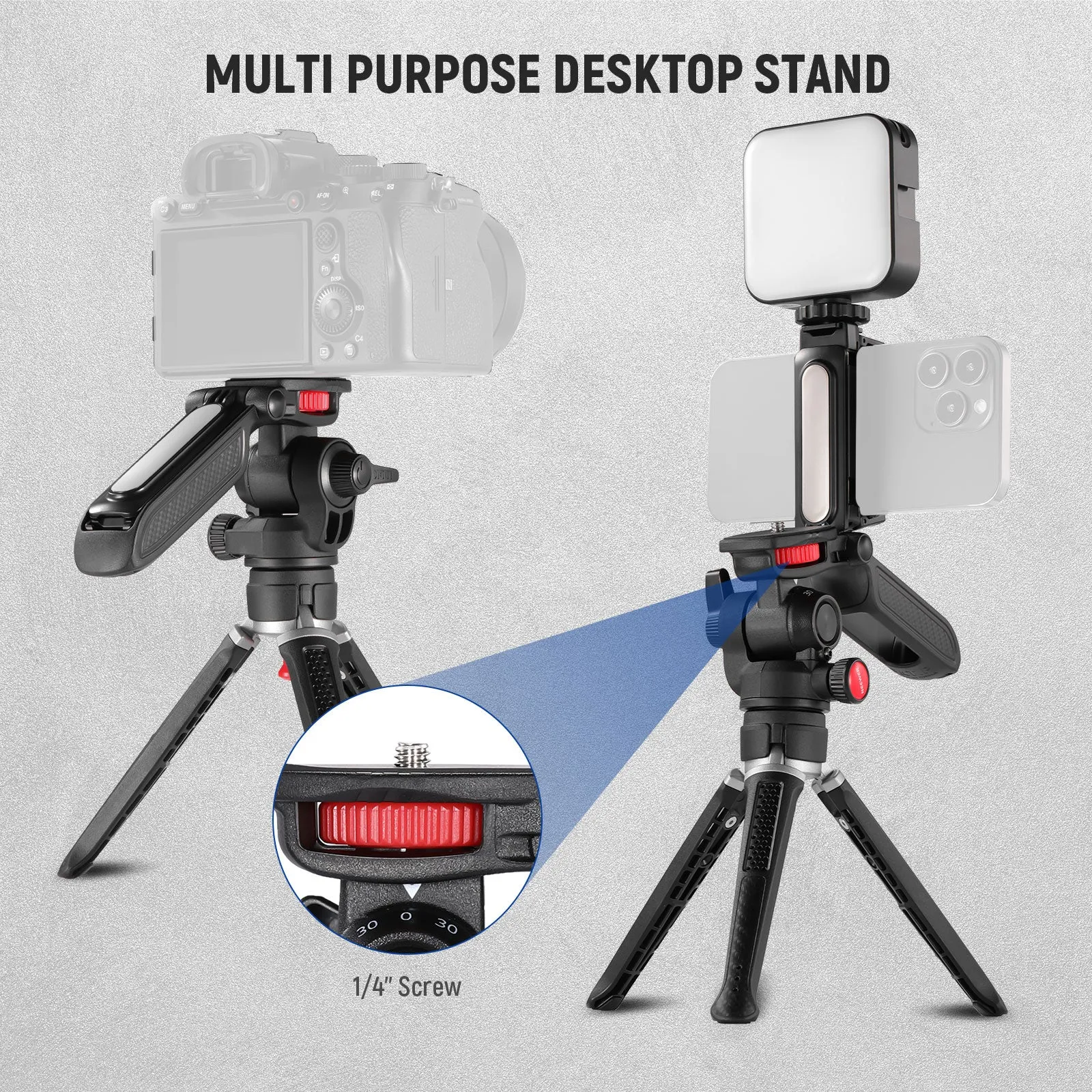 NEEWER TS003 Mini Tripod for Camera and Phone with Handle