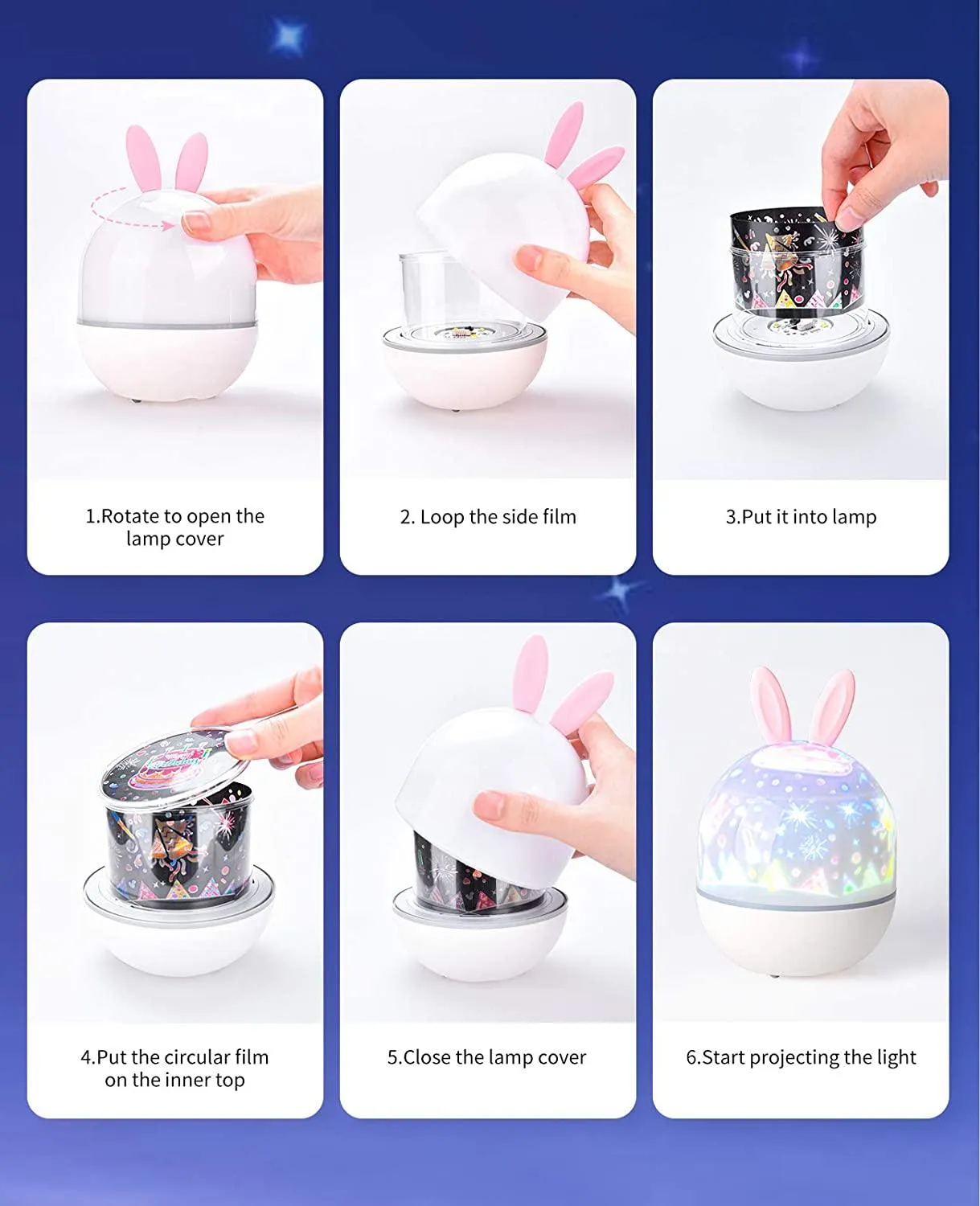 Night Light Projecter with Bluetooth Music Player