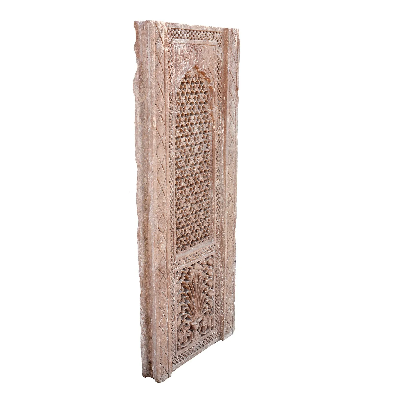 Old Carved Indian Stone Jali Panel From Rajasthan - 18thC