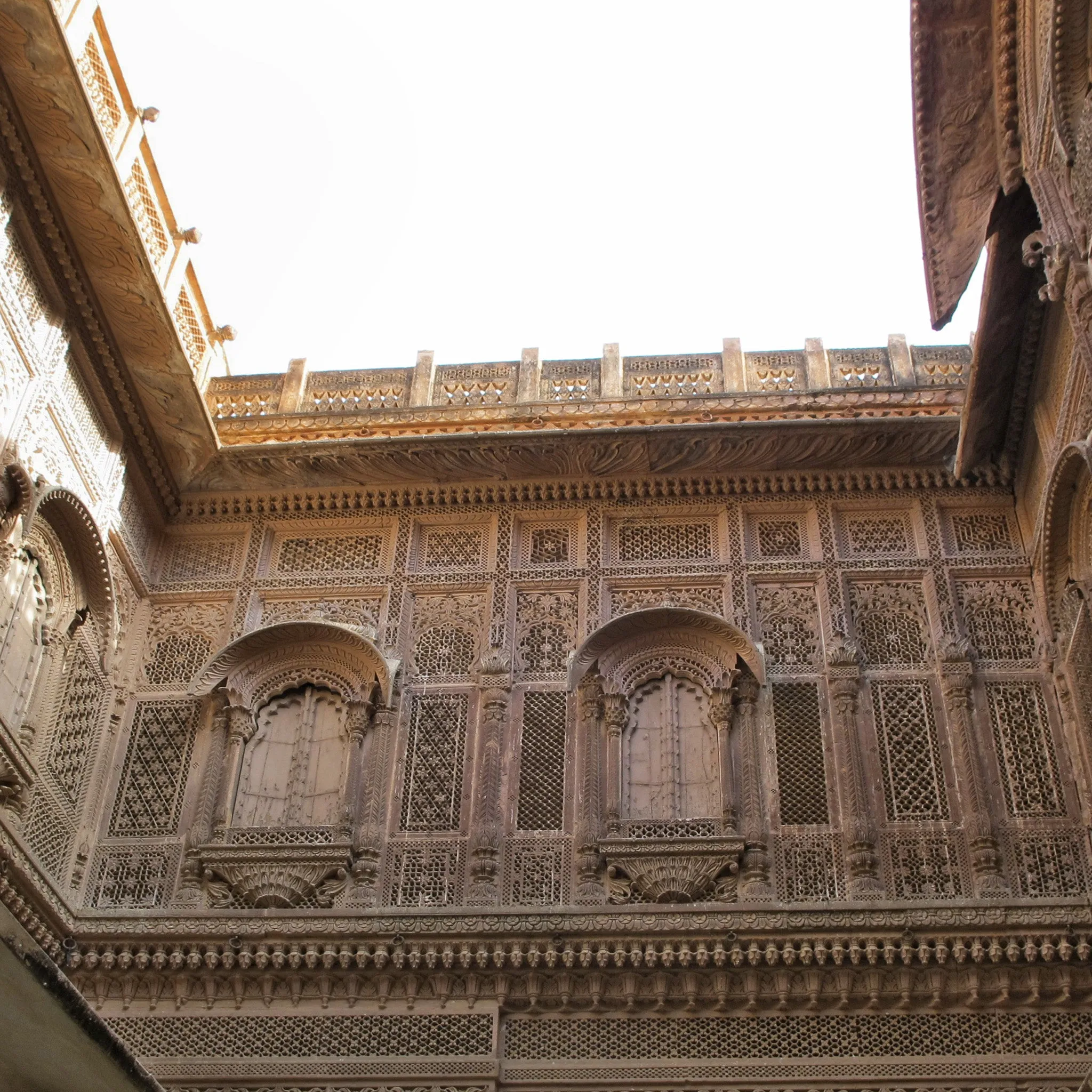 Old Carved Indian Stone Jali Panel From Rajasthan - 18thC