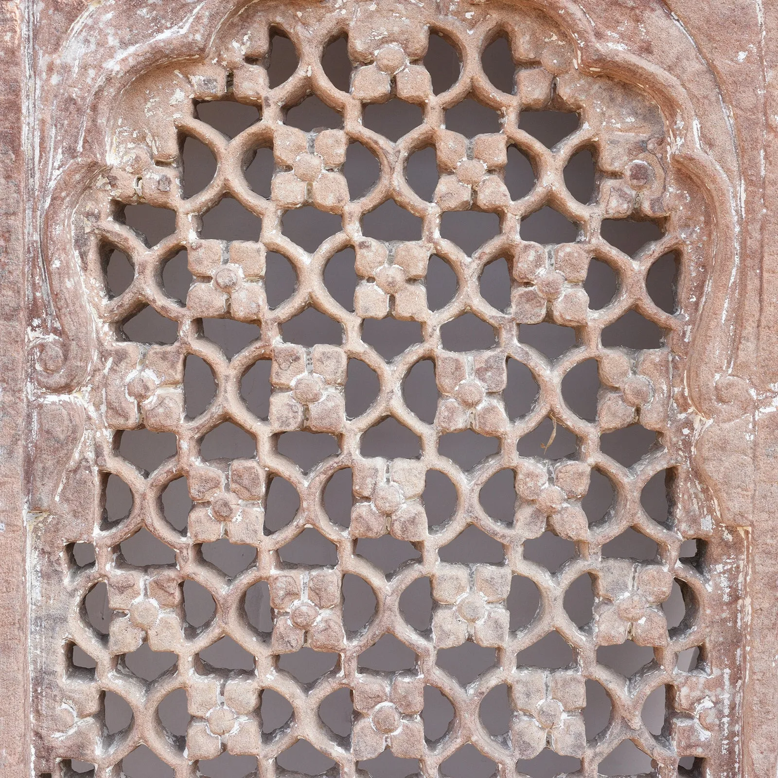 Old Carved Indian Stone Jali Panel From Rajasthan - 18thC