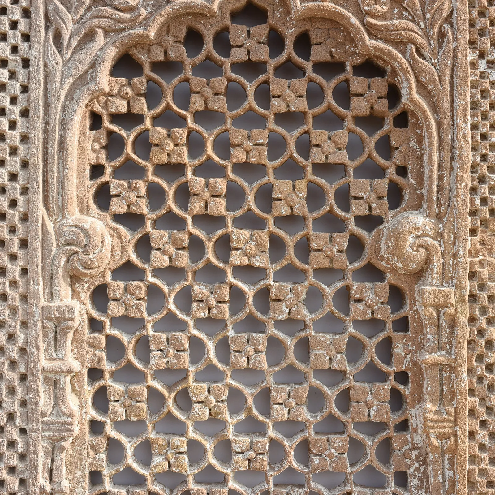 Old Stone Jali Panel From Rajasthan - 18thC
