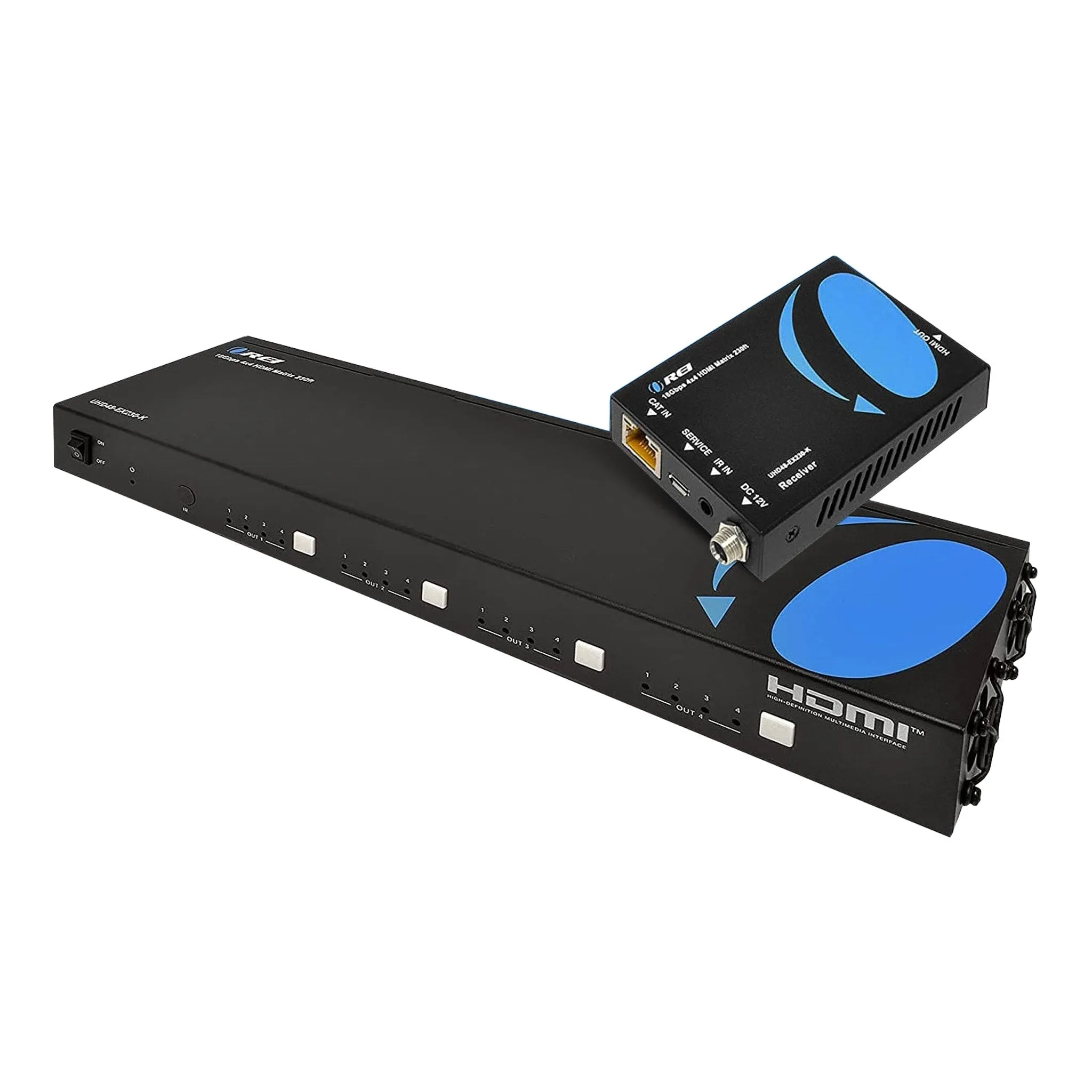 OREI UHD48-EX230-K 4x4 HDMI Matrix Extender - UltraHD 4K@60Hz Over Single CAT6/7 Cable