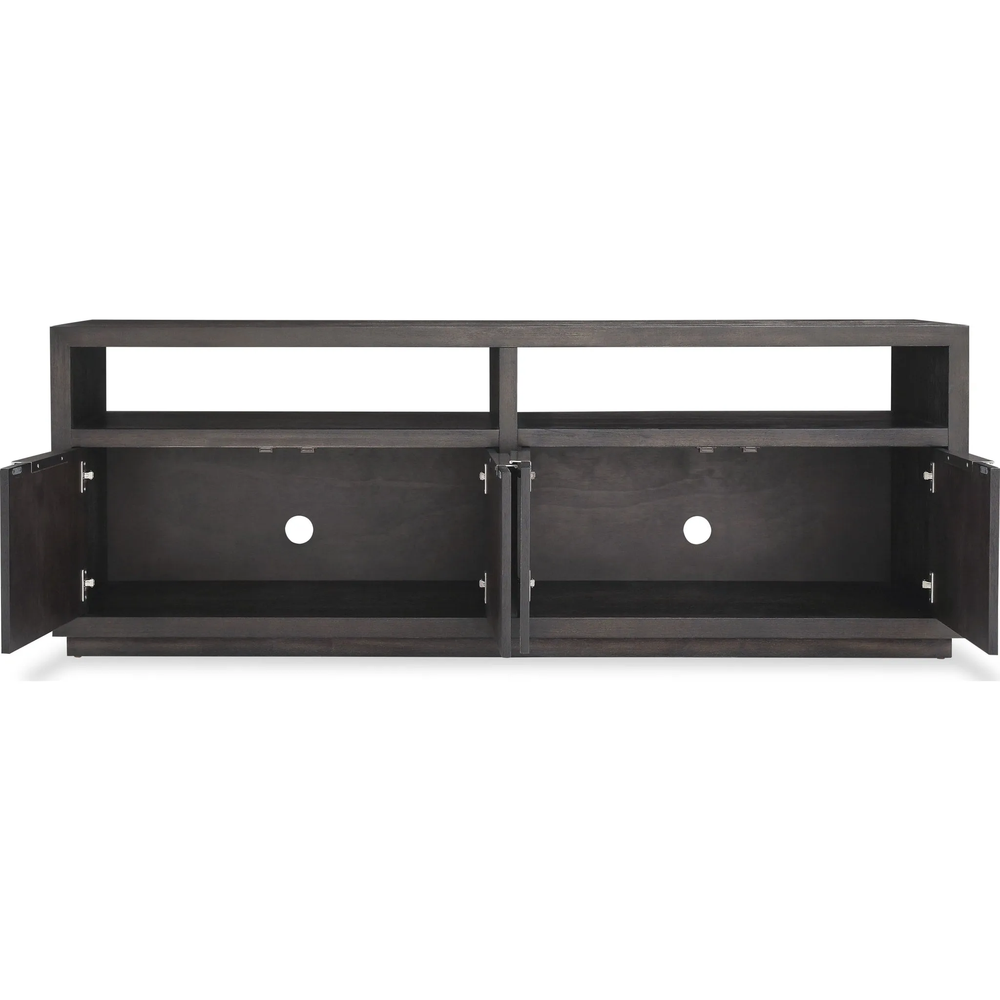 Oxford Solid Wood 74 inch Media Console in Basalt Grey