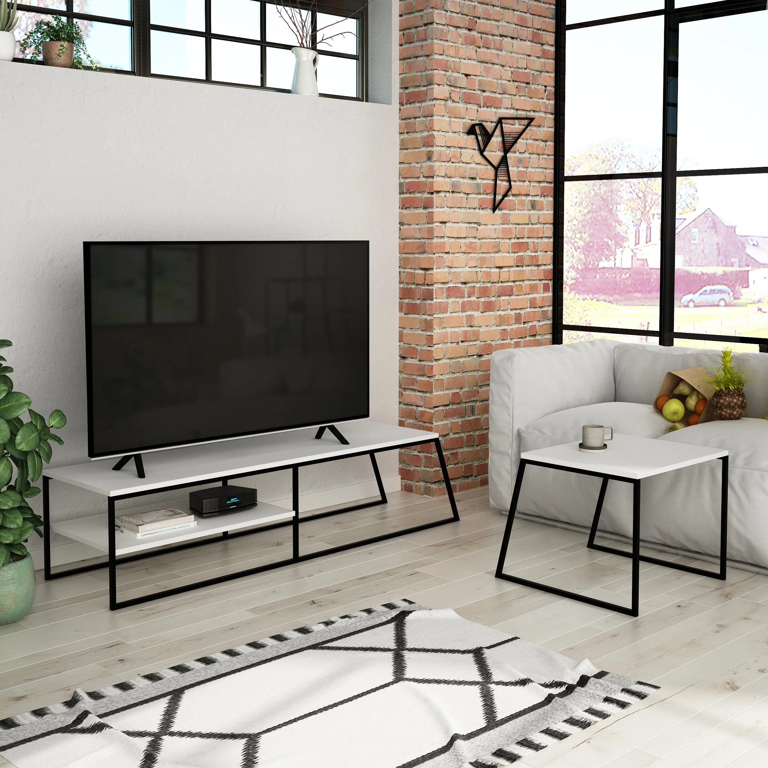 Pal Modern TV Stand Multimedia Centre With Storage Cabinet 163cm