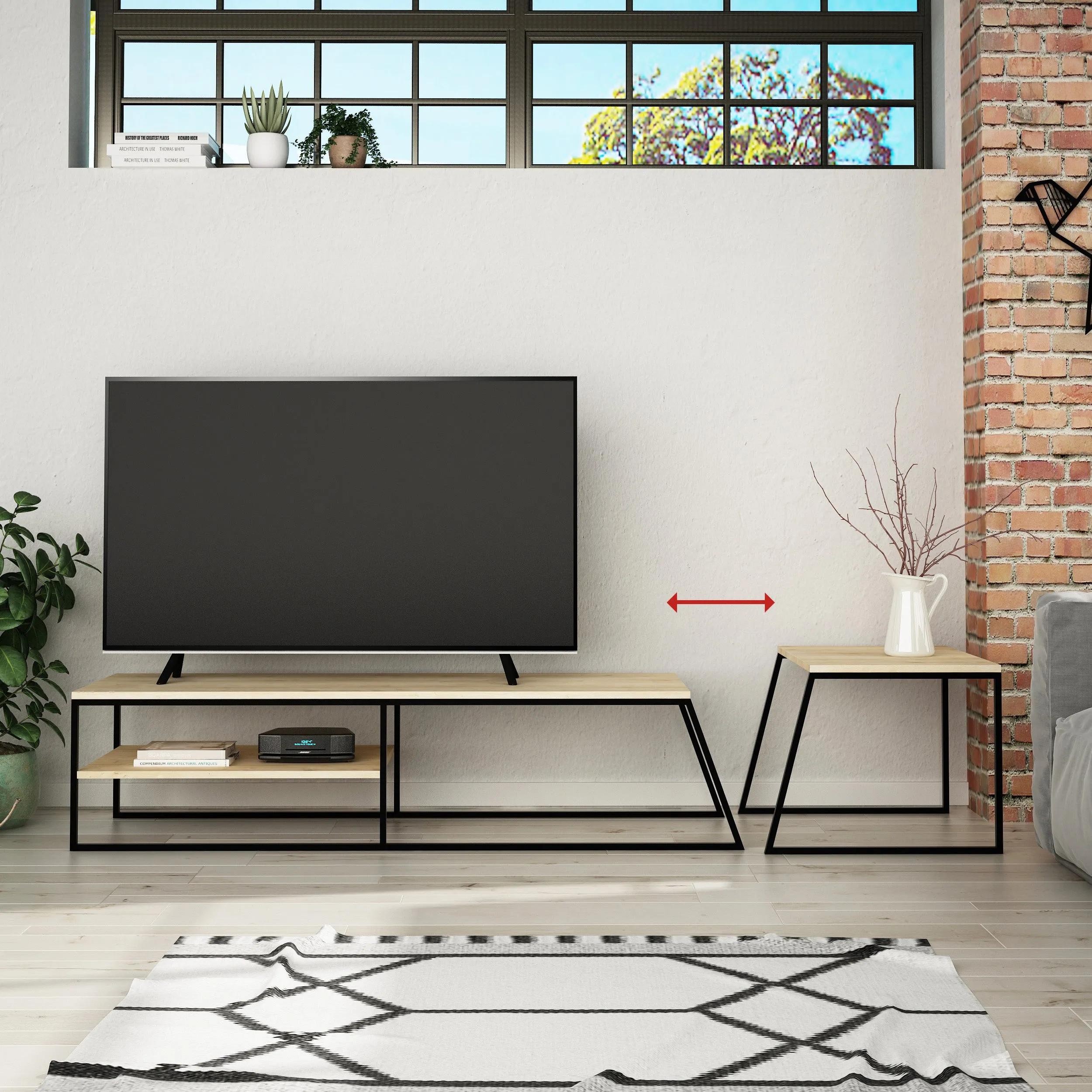 Pal Modern TV Stand Multimedia Centre With Storage Cabinet 163cm