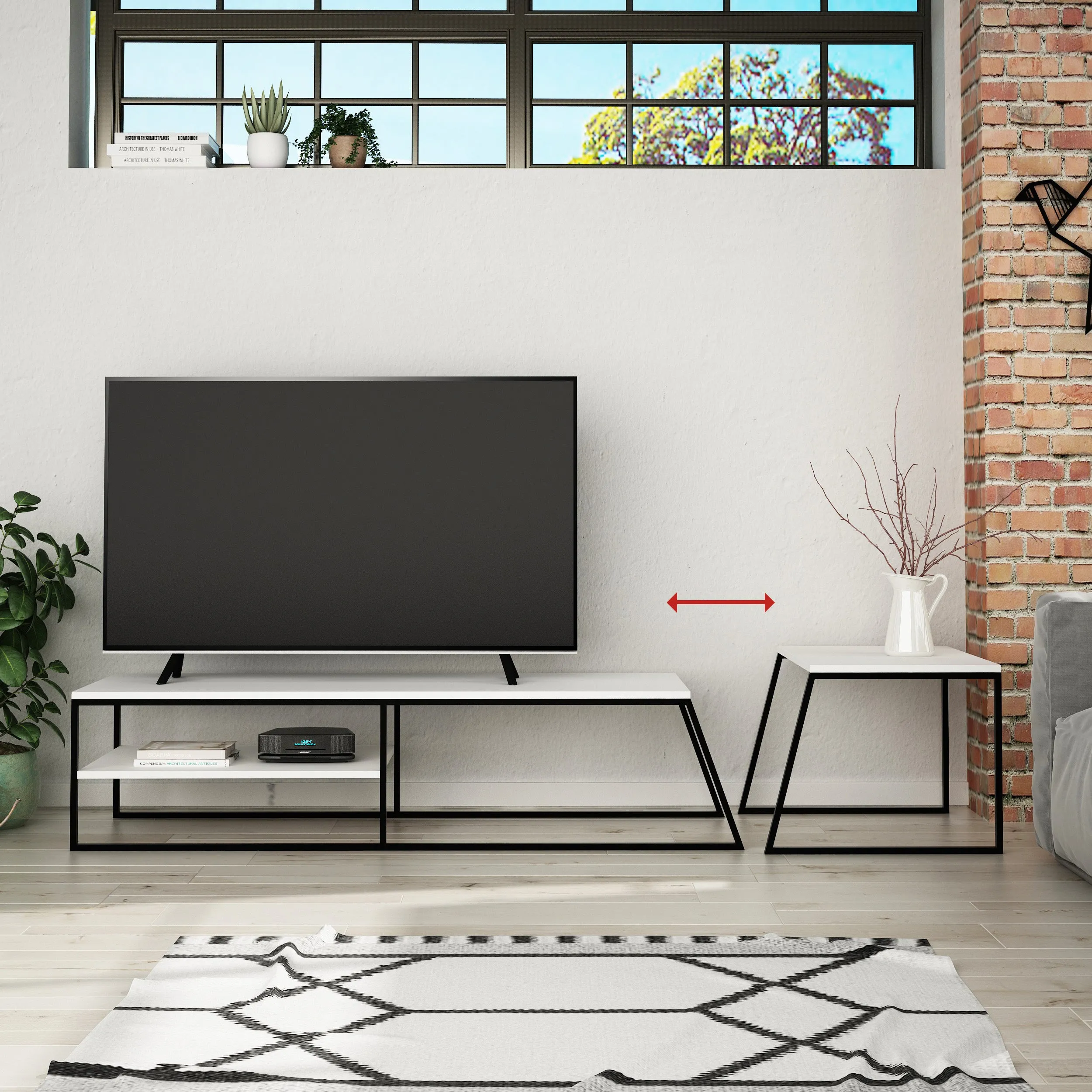 Pal Modern TV Stand Multimedia Centre With Storage Cabinet 163cm