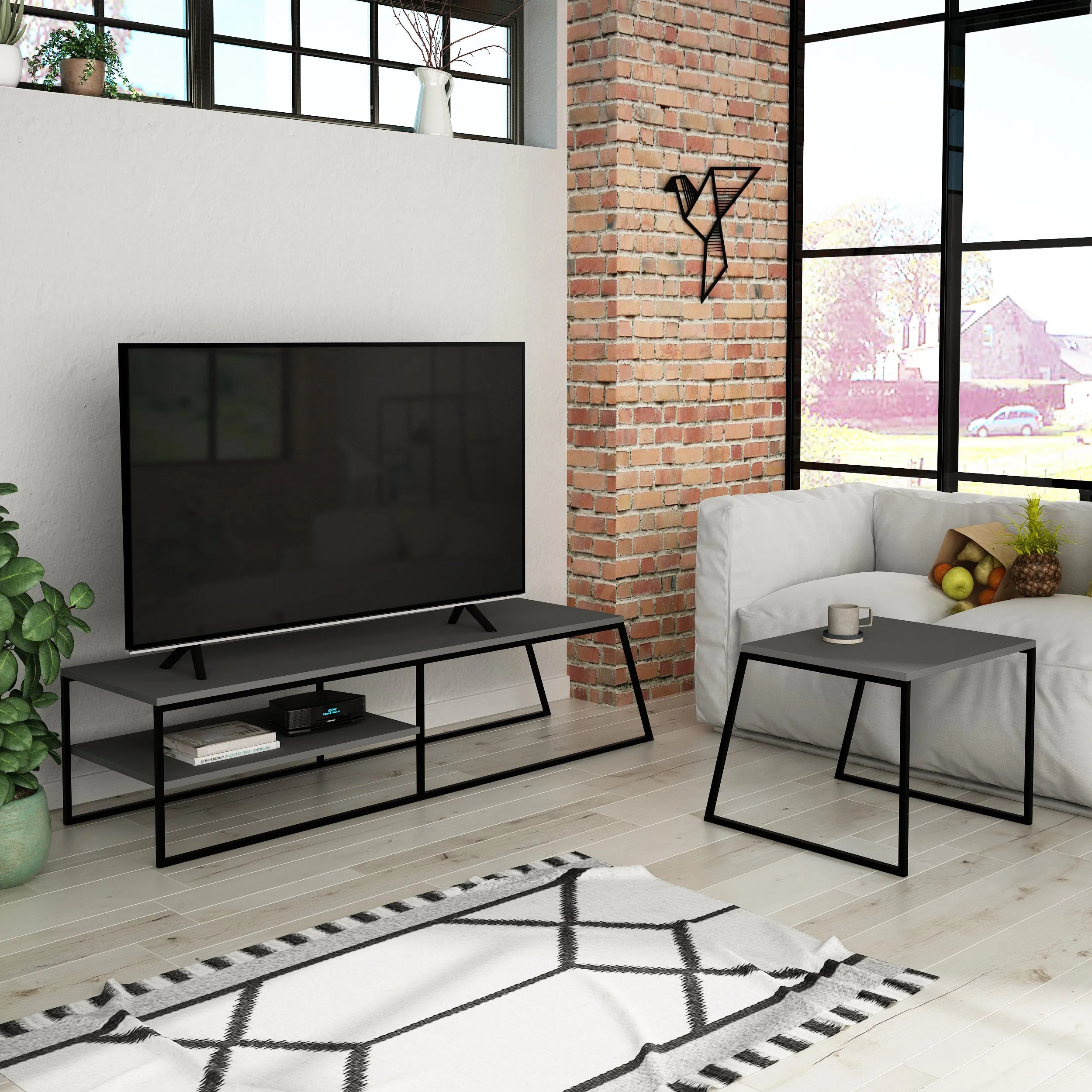 Pal Modern TV Stand Multimedia Centre With Storage Cabinet 163cm