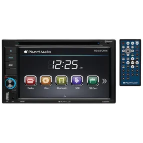 PLANET AUDIO P9628B 6.2 Double Din In-Dash Touchscreen DVD Receiver with Bluetooth(R)