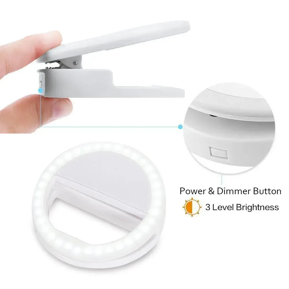 Portable Selfie Ring Clip On for Mobile Phone -Portable Selfie Ring Light