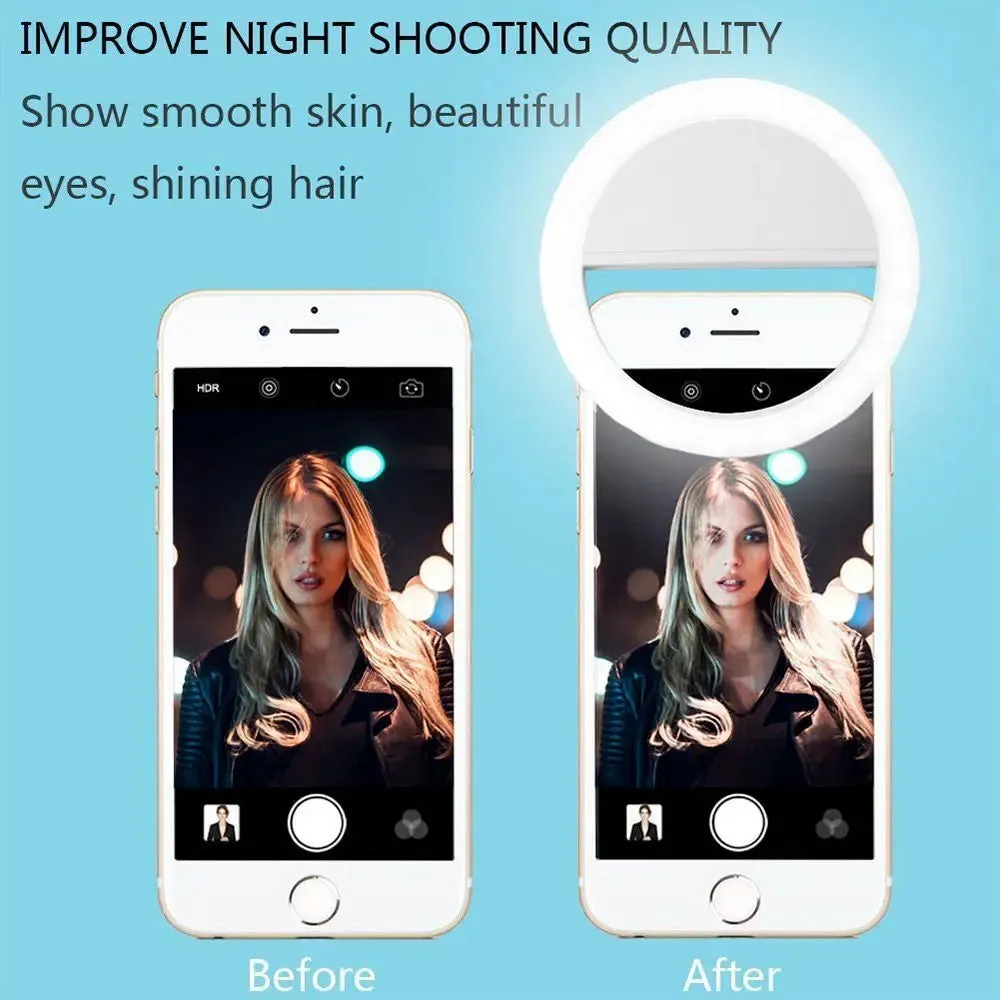 Portable Selfie Ring Clip On for Mobile Phone -Portable Selfie Ring Light
