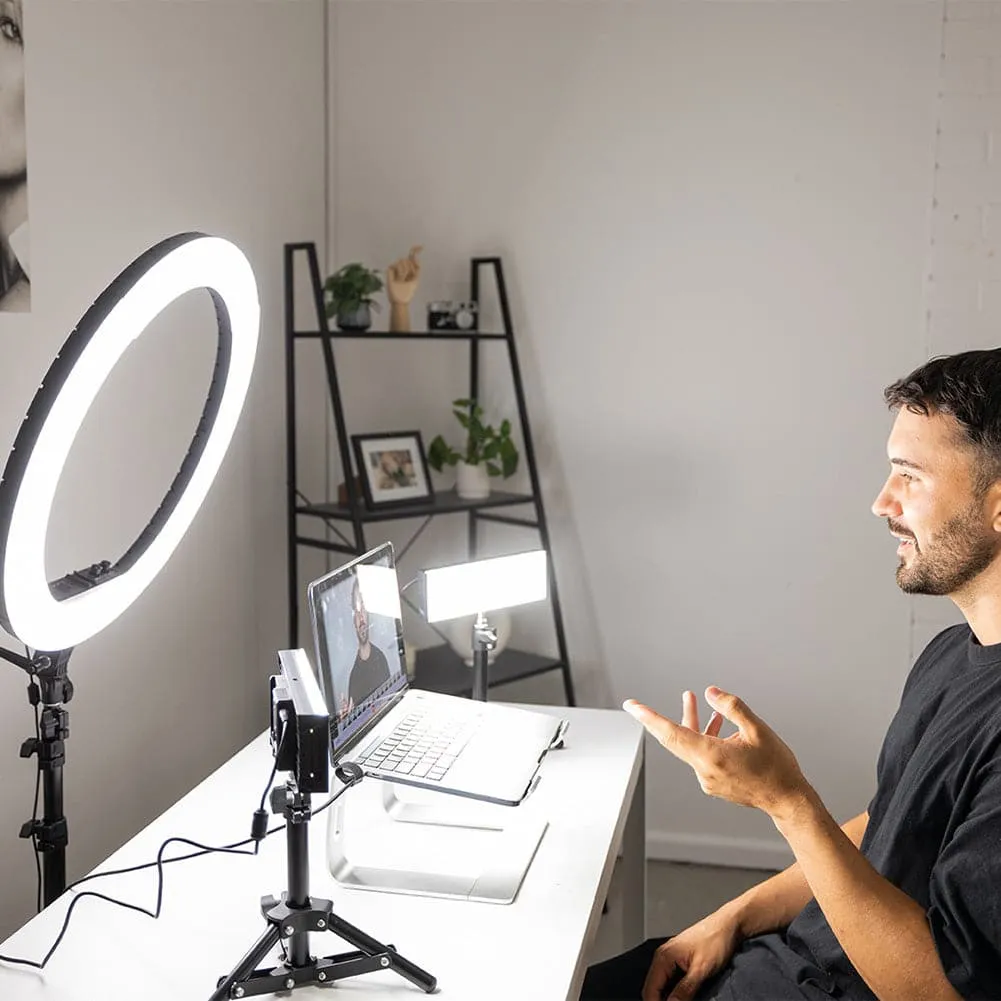Premium Youtube Lighting  Platinum Pro II Ring Light and Crystal Luxe LED Lights Kit