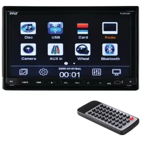 PYLE PLDN74BT 7 Double-DIN In-Dash LCD Motorized Slide-down Touchscreen DVD Receiver with Bluetooth(R)