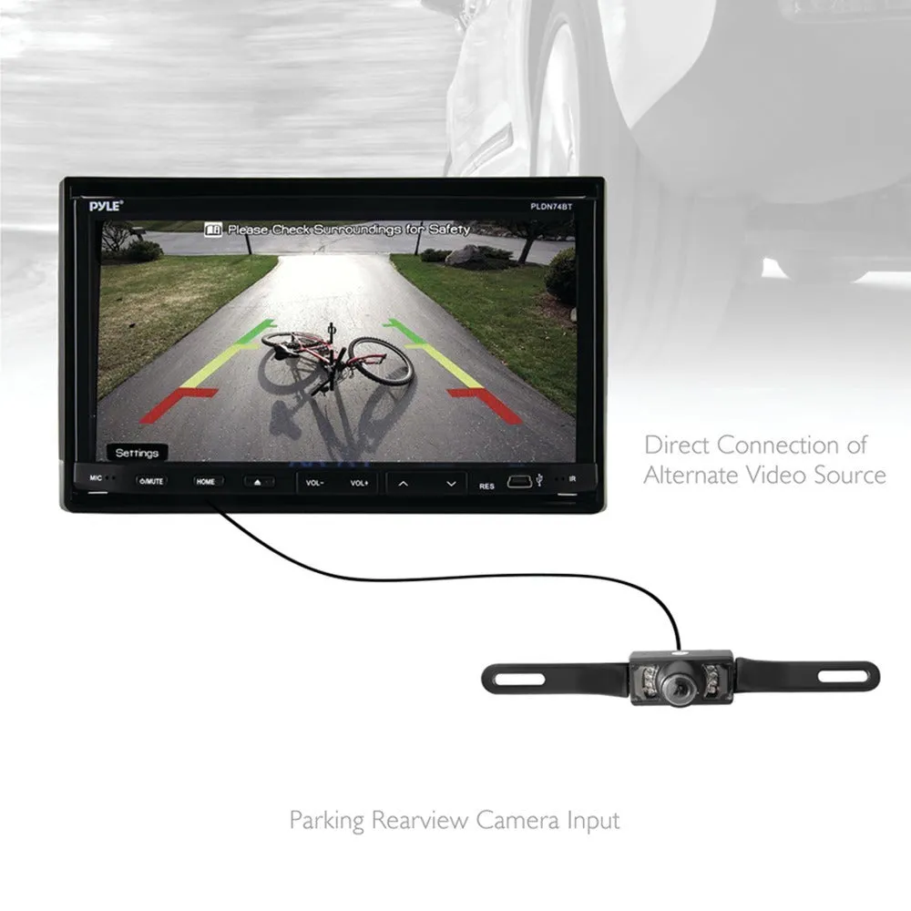 PYLE PLDN74BT 7 Double-DIN In-Dash LCD Motorized Slide-down Touchscreen DVD Receiver with Bluetooth(R)