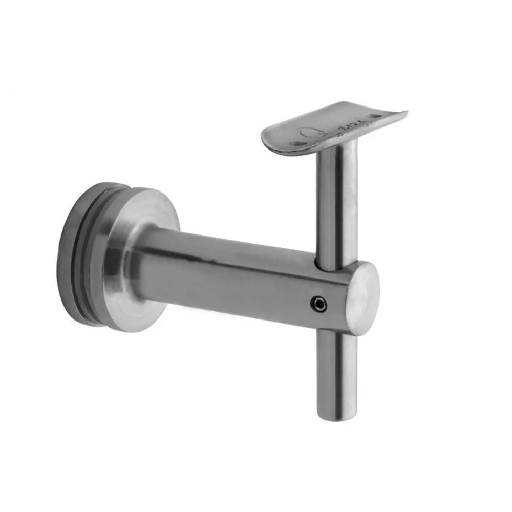 Q-Railing Bracket For Round Profile Handrail (Round Profile, Height Adjustable, Glass Mount) (1-1/2'' Diameter)