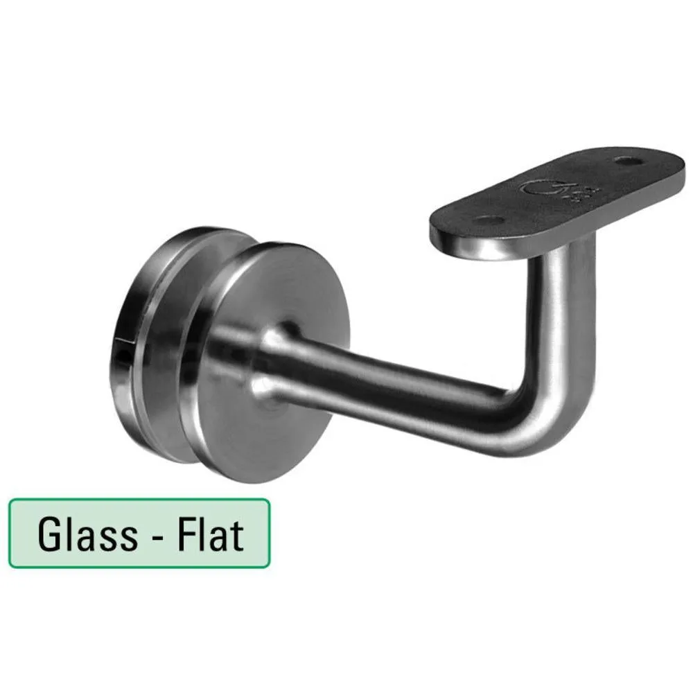 Q-railing Bracket For Square Profile Handrail (Round Profile, Non-adjustable, Glass Mount)