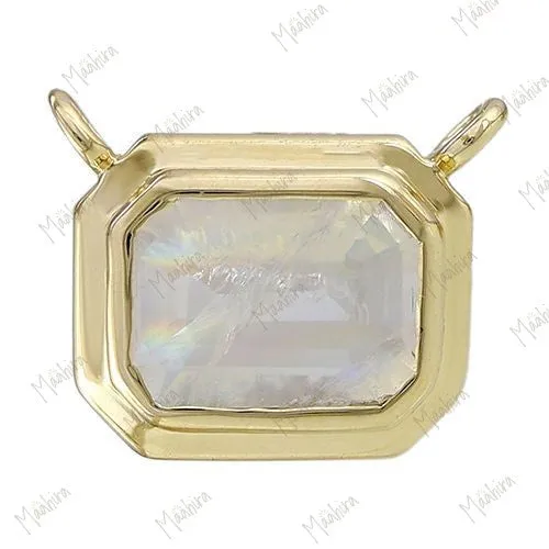 Rainbow Moonstone 6x8mm Necklace