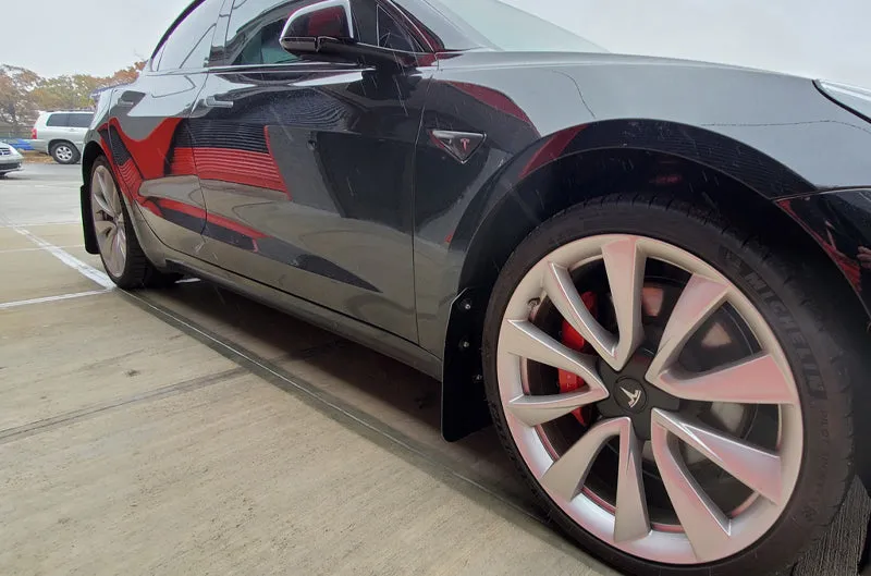 Rally Armor 2017  Tesla Model 3 Black Mud Flap BCE Pink Logo (ralMF62-BC20-BLK/PK)