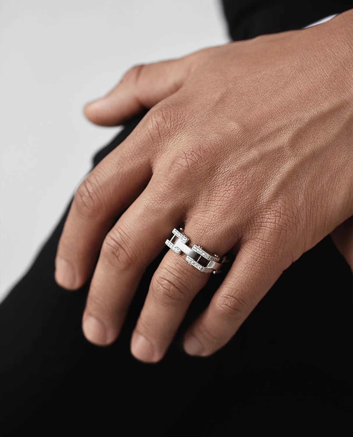 Ready to Ship - BINGHAM 14k White Gold Square Ring with 1.05ct Diamonds