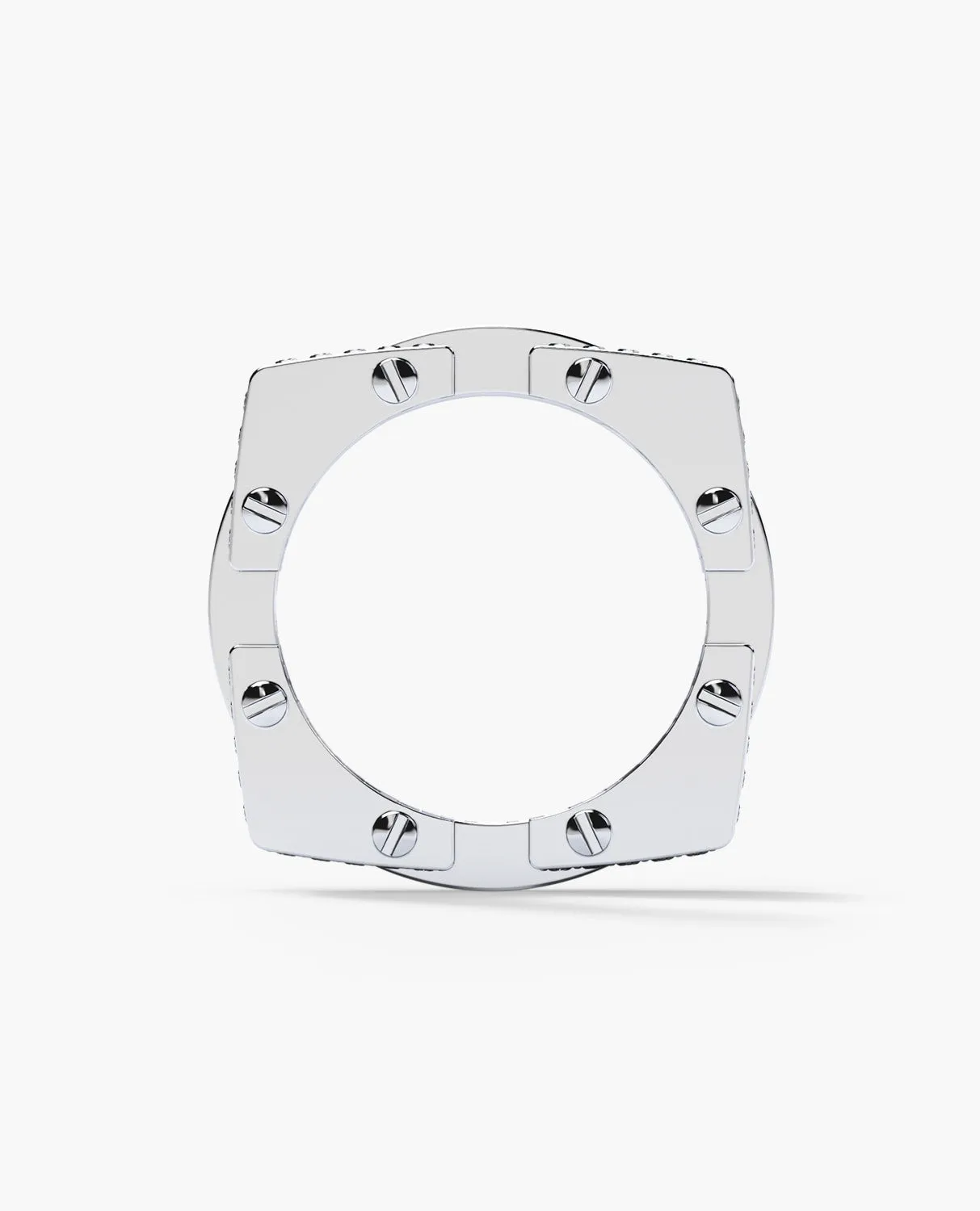 Ready to Ship - BINGHAM 14k White Gold Square Ring with 1.05ct Diamonds