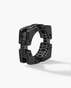 Ready to Ship - BINGHAM 18k EverBlak Gold Square Ring with 2.15ct Black Diamonds