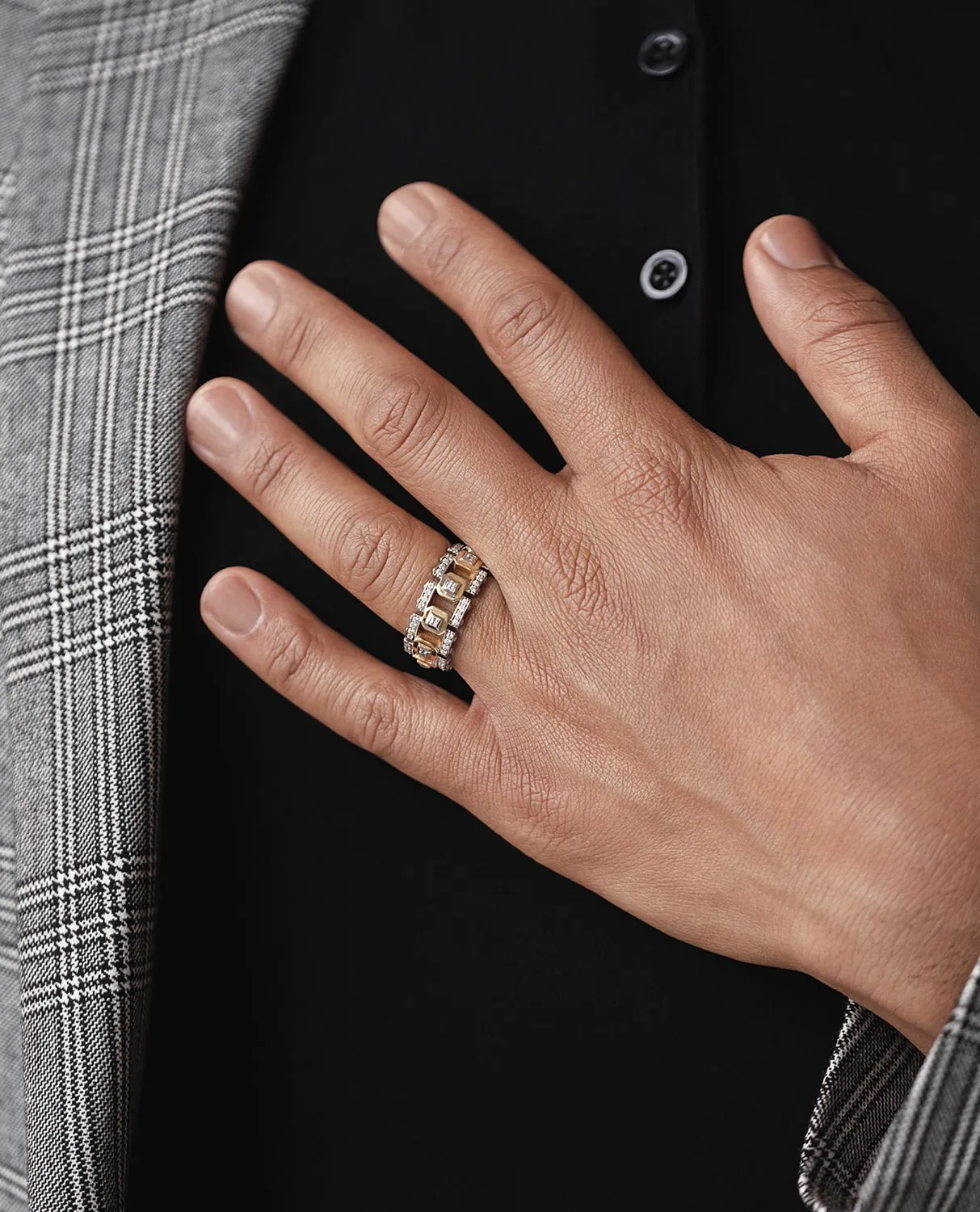 Ready to Ship - LA PAZ 18k White & Yellow Gold Ring with 1.20ct Diamonds