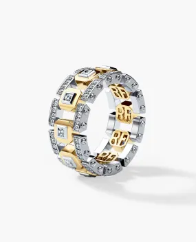 Ready to Ship - LA PAZ 18k White & Yellow Gold Ring with 1.20ct Diamonds