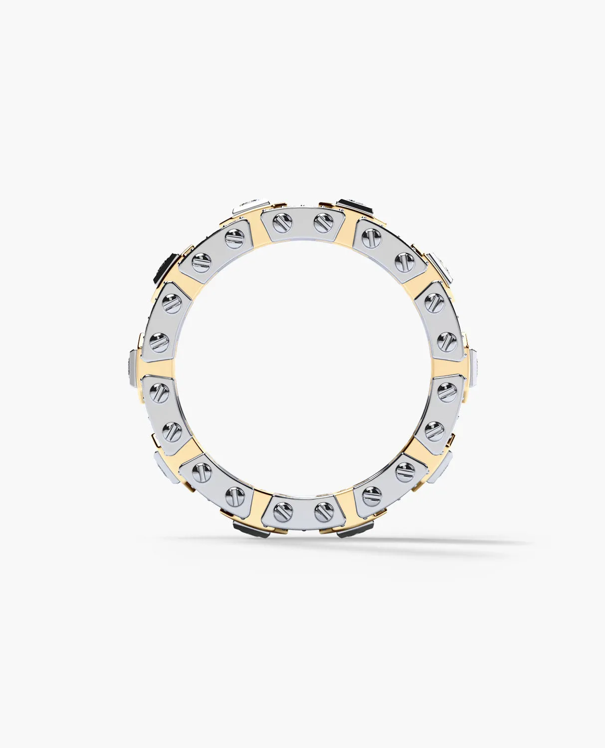 Ready to Ship - LA PAZ 18k White & Yellow Gold Ring with 1.20ct Diamonds
