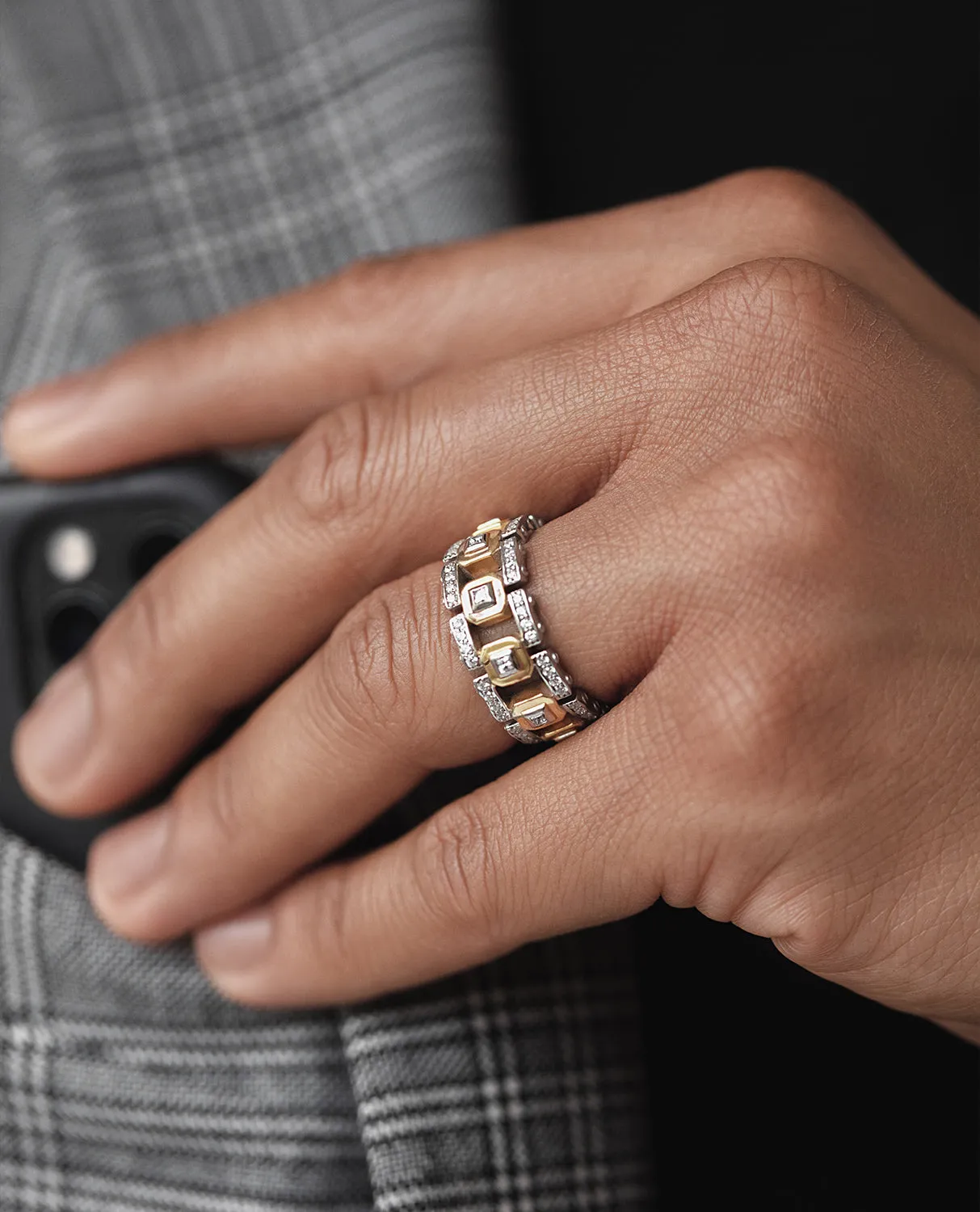 Ready to Ship - LA PAZ 18k White & Yellow Gold Ring with 1.20ct Diamonds