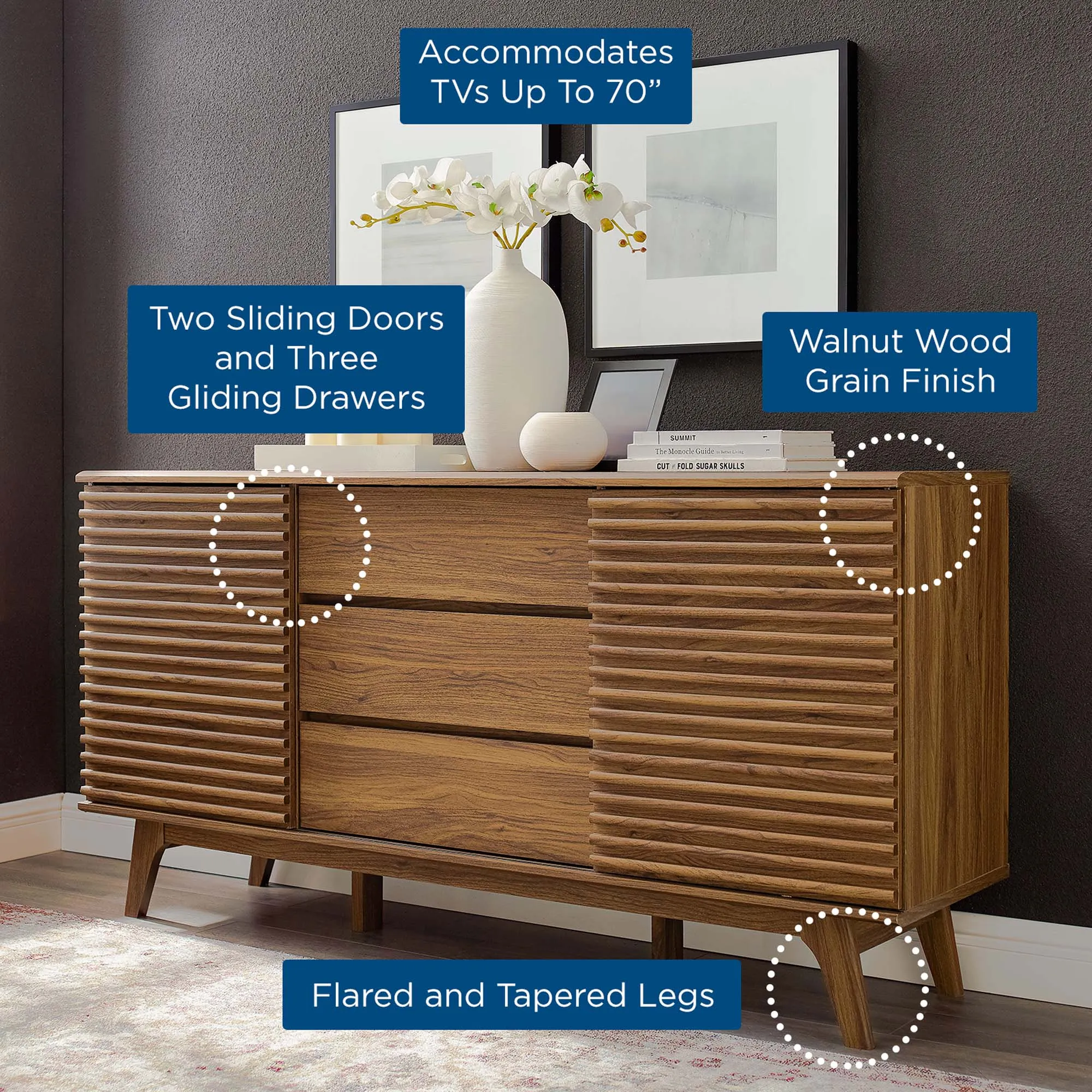 Render 63" Sideboard Buffet Table or TV Stand by Modway