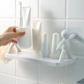 Self adhesive wall mount smiley shelf