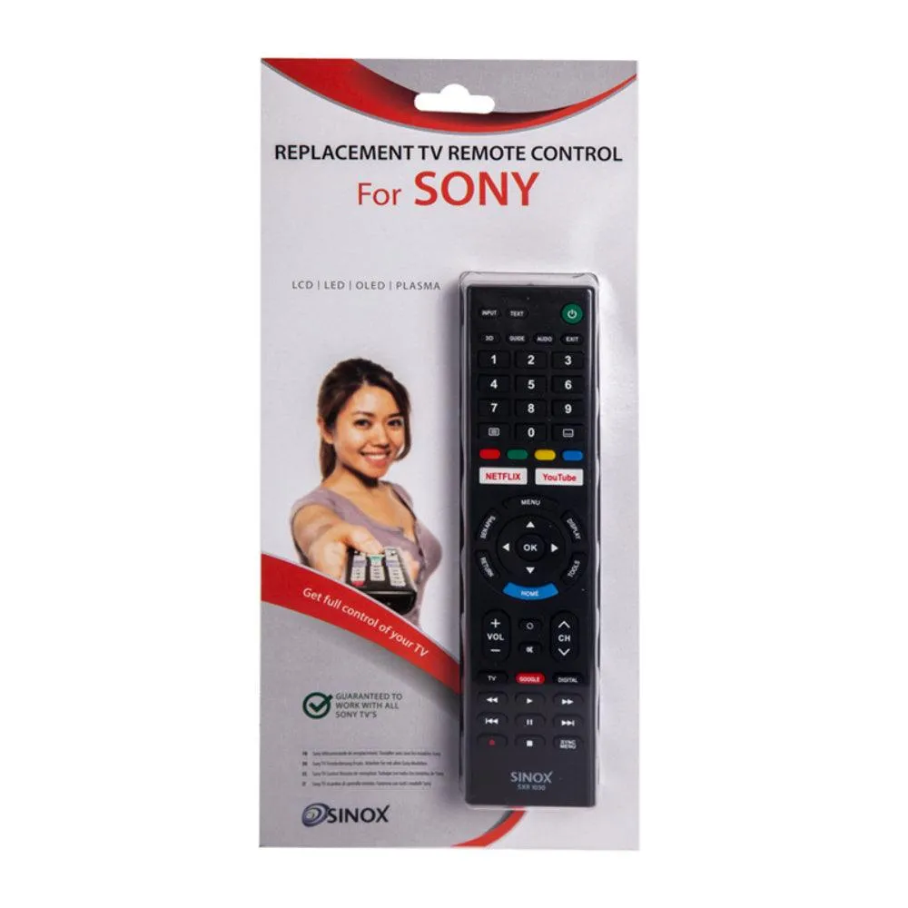 Sinox Remote Control for Sony TVs - Black | 018166