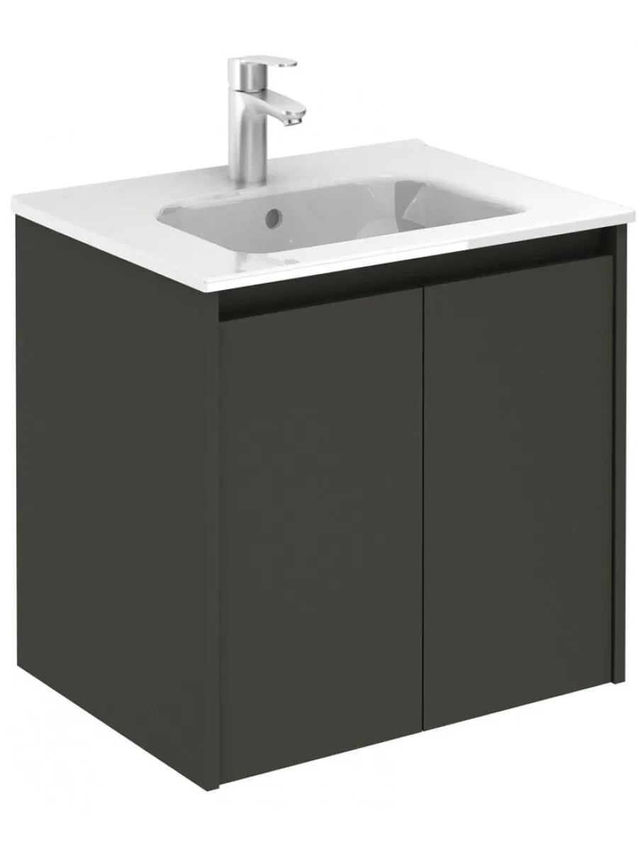 Smart Gloss Grey Wall Hung Unit 600mm