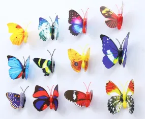 SMART WINDOW Multicolour Butterfly Decorative Self Adhesive Kids Room Décor Vinyl Wall Sticker Butterfly Sticker Sheet (16 cm X 13 cm, Pack of 12)