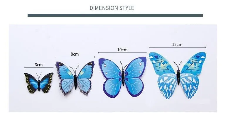 SMART WINDOW Multicolour Butterfly Decorative Self Adhesive Kids Room Décor Vinyl Wall Sticker Butterfly Sticker Sheet (16 cm X 13 cm, Pack of 12)