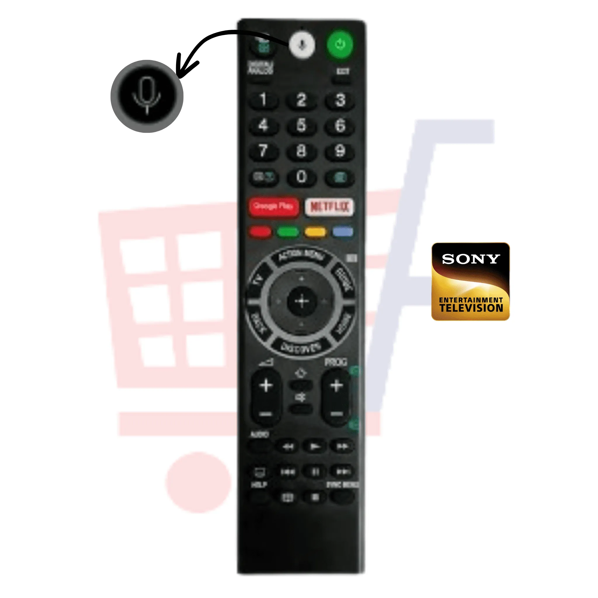 Sony Smart TV Remote Control with Netflix, Google Play, and Voice Recognition | Replacement Remote for Sony TVs