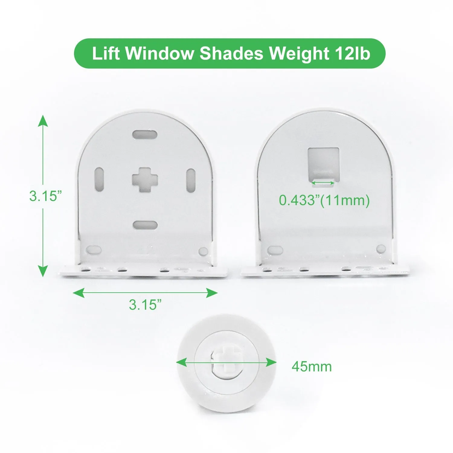Sortfle Window Roller Blinds/Shade  Brackets for  Motorized Roller Blind/Shade 25mm-45mm Blinds Bracket